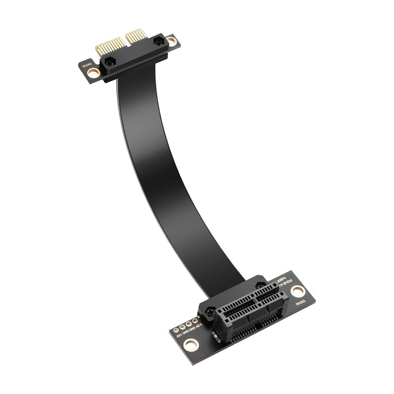 SinLoon PCIe 4.0 X1 Extension Cable 90 Degree PCI-E 1X Male to Female Riser Cable (10CM) - Image 1